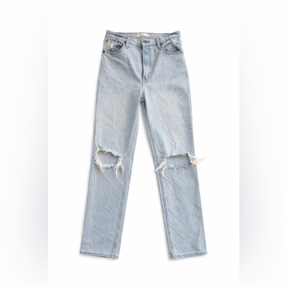 Abercrombie & Fitch Distressed Denim Straight Jeans